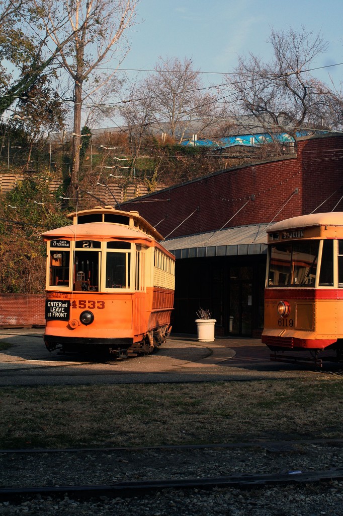 The muesum's Brill and Peter Witt cars.