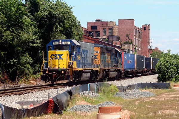 The CSX transfer job passing the old Crown Cork & Seal Plant