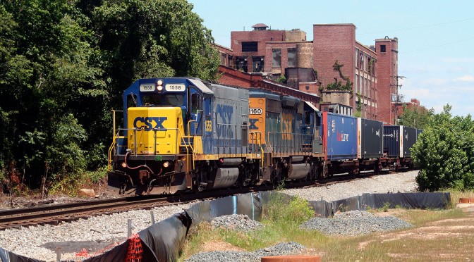 The CSX transfer job passing the old Crown Cork & Seal Plant