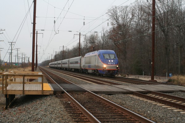 Amtrak "Commuter Extra" with a MARC HHP Heading North