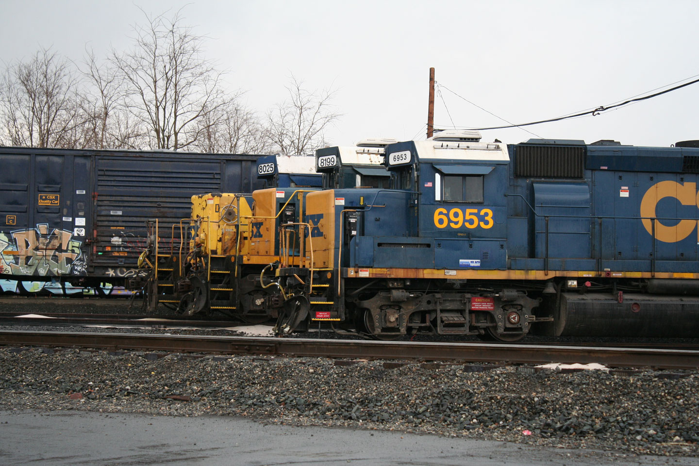 CSX power lined up in Hagerstown.